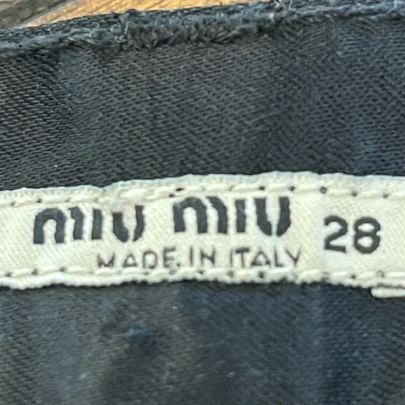 Miu Miu Made in Italy Raso Viscosa Black Dressy Trousers Pants straight leg 28 - Picture 3 of 16